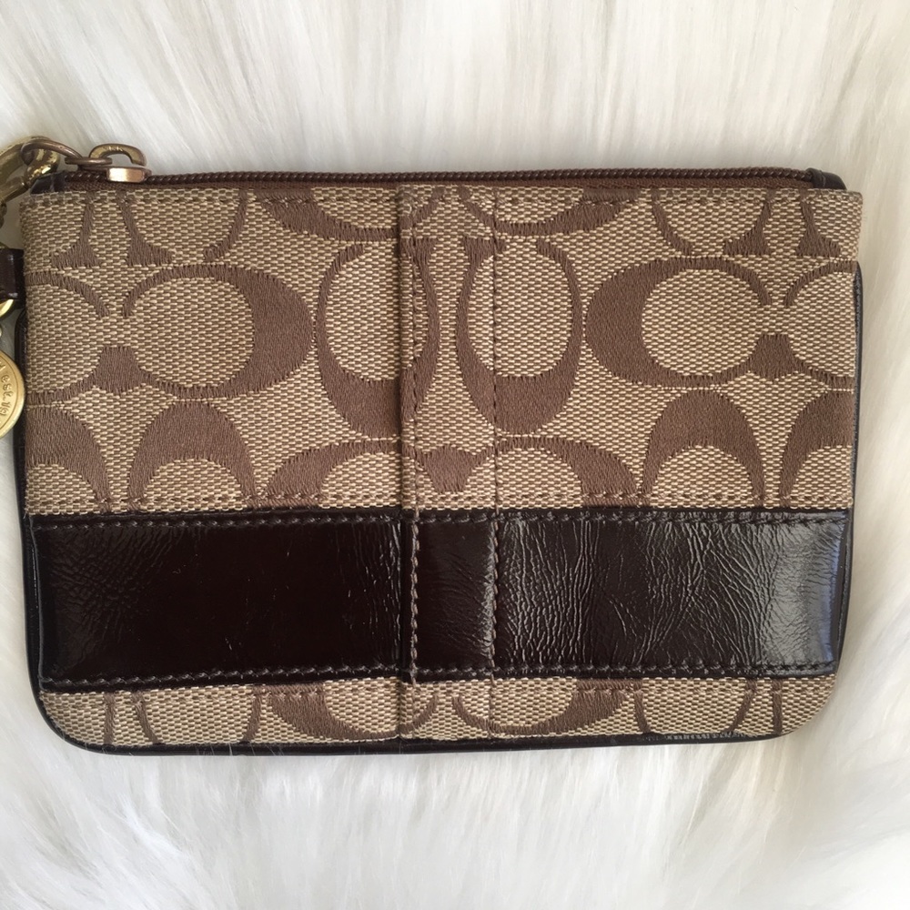 COACH Legacy Edition Brown Wristlet - Picture 3 of 6